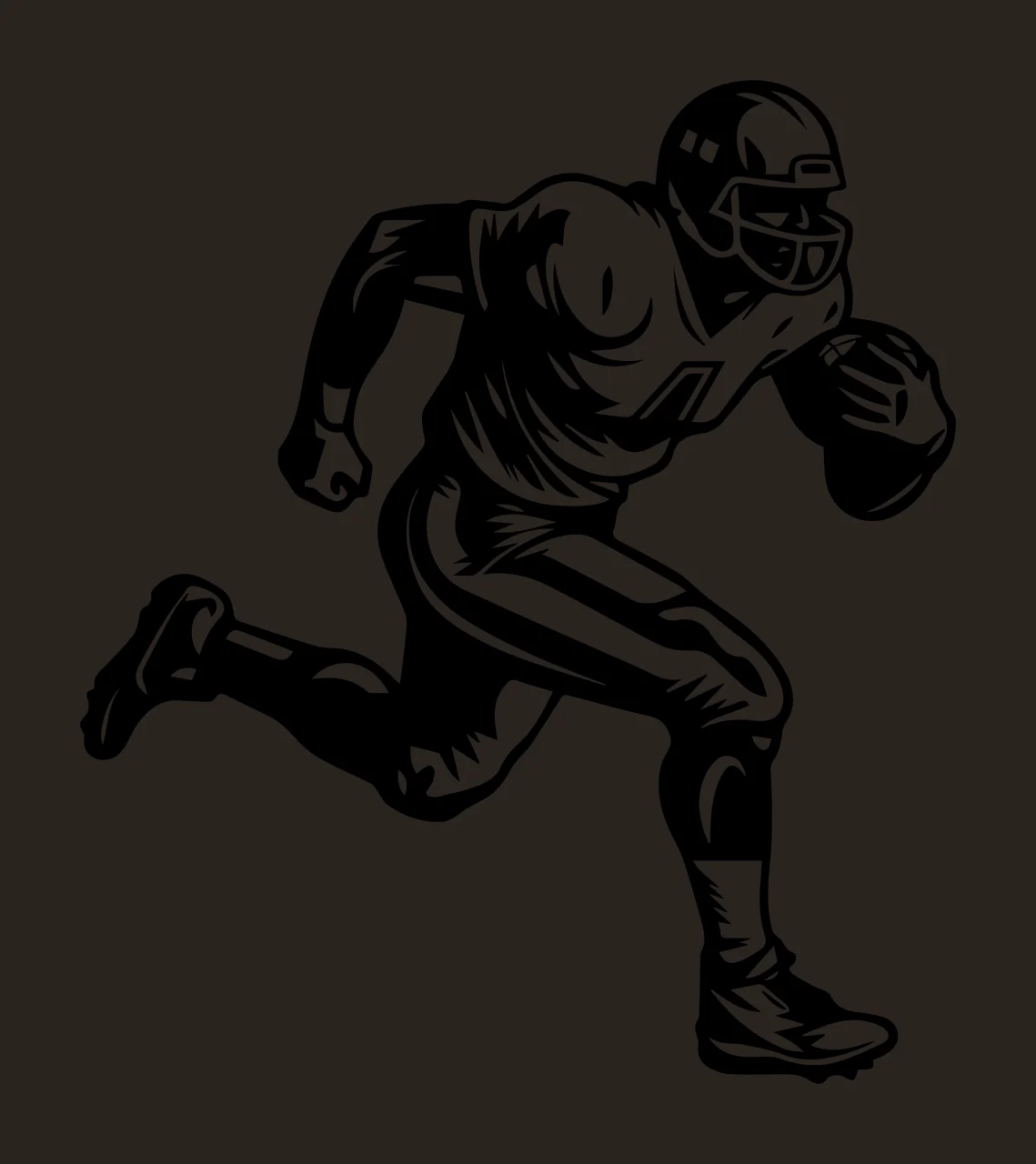 Football Player Running With The Ball helmet uniform silhouette contrast preview thumbnail