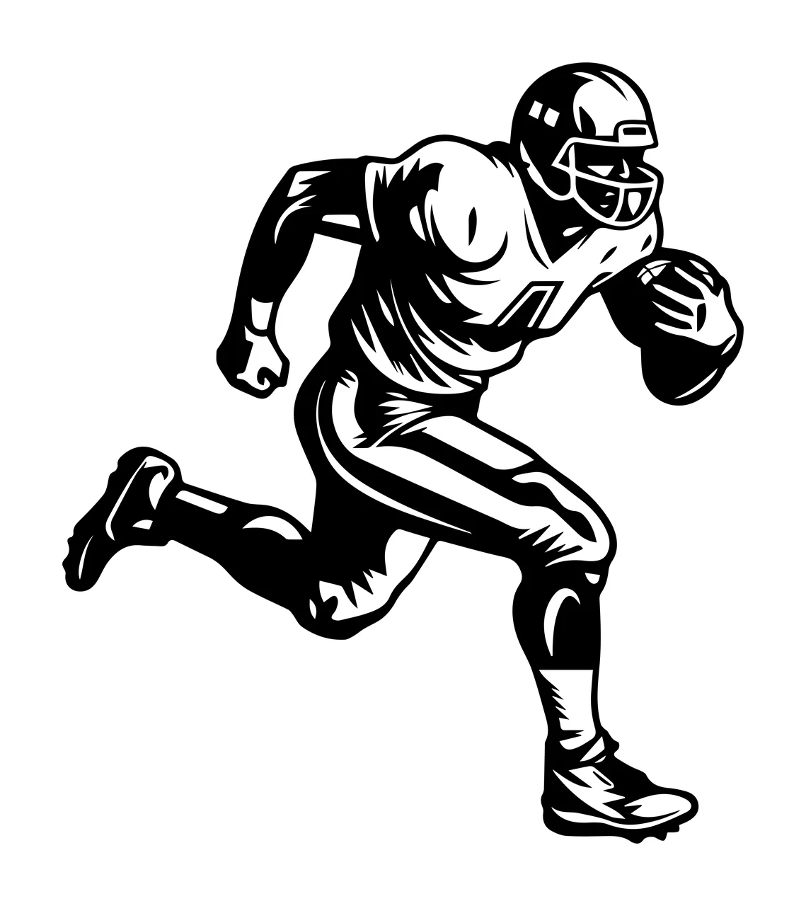 Football Player Running With The Ball helmet uniform silhouette
