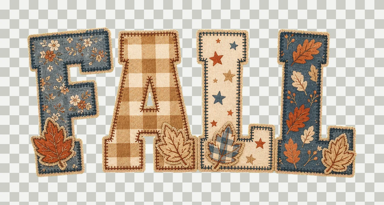 Flannel Fall Letters Word Quote Fall Shirt Variation D transparency and detail preview thumbnail