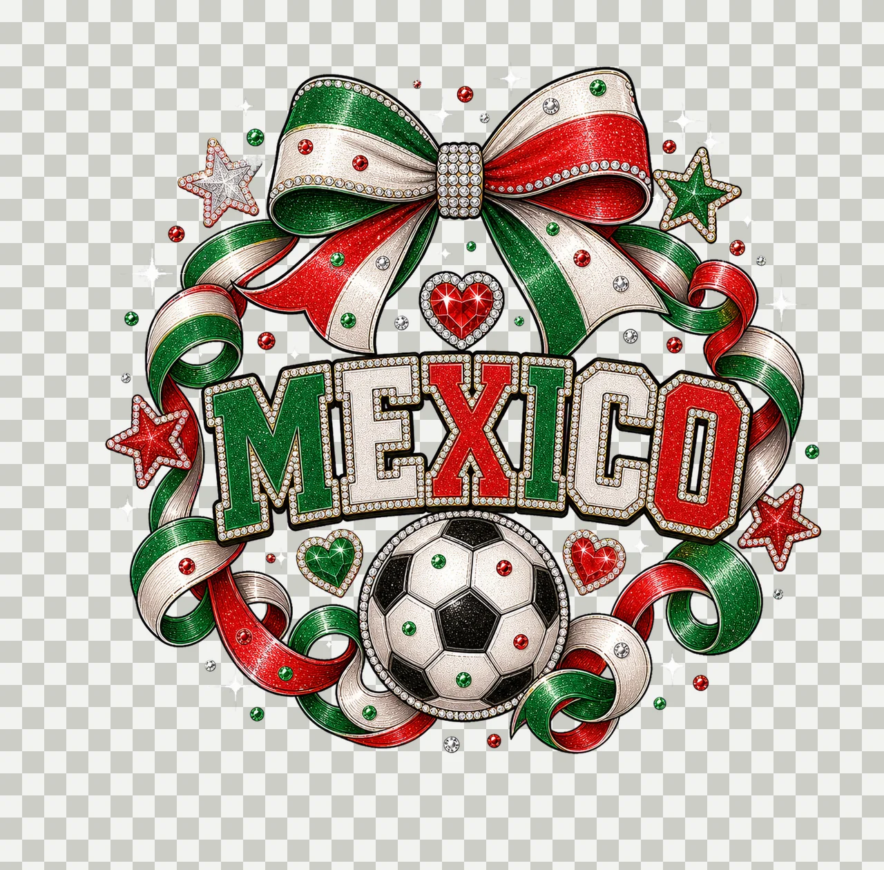 Coquette Mexico Soccer Fan sublimation instant Variation A transparency and detail preview thumbnail