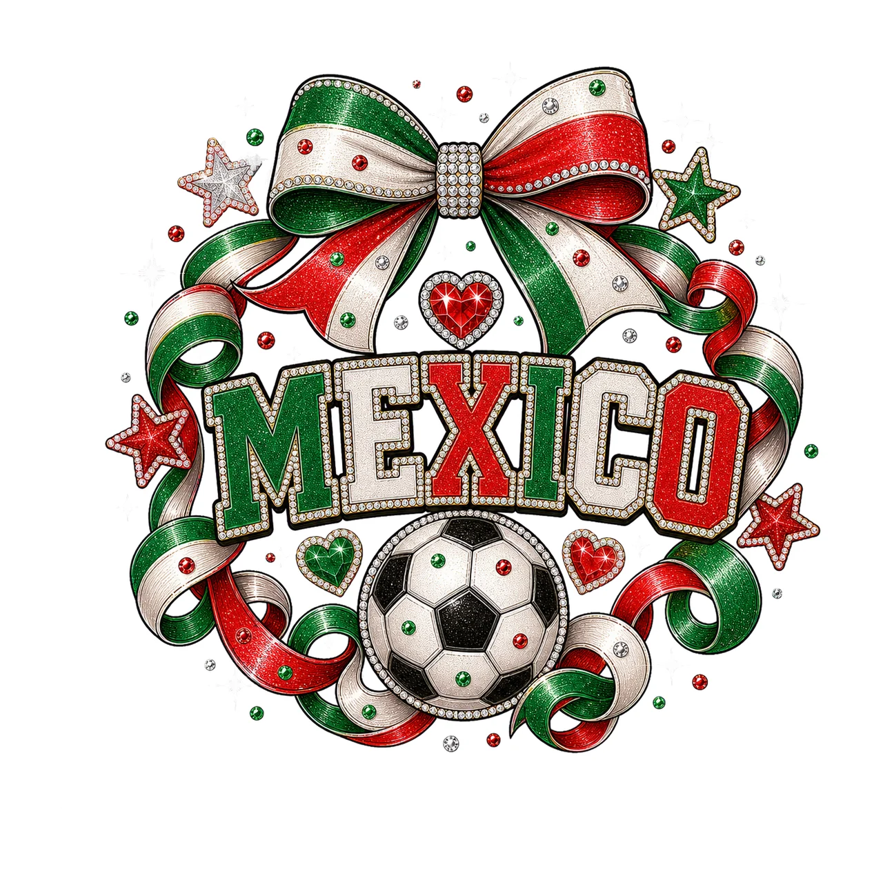 Coquette Mexico Soccer Fan sublimation instant Variation A