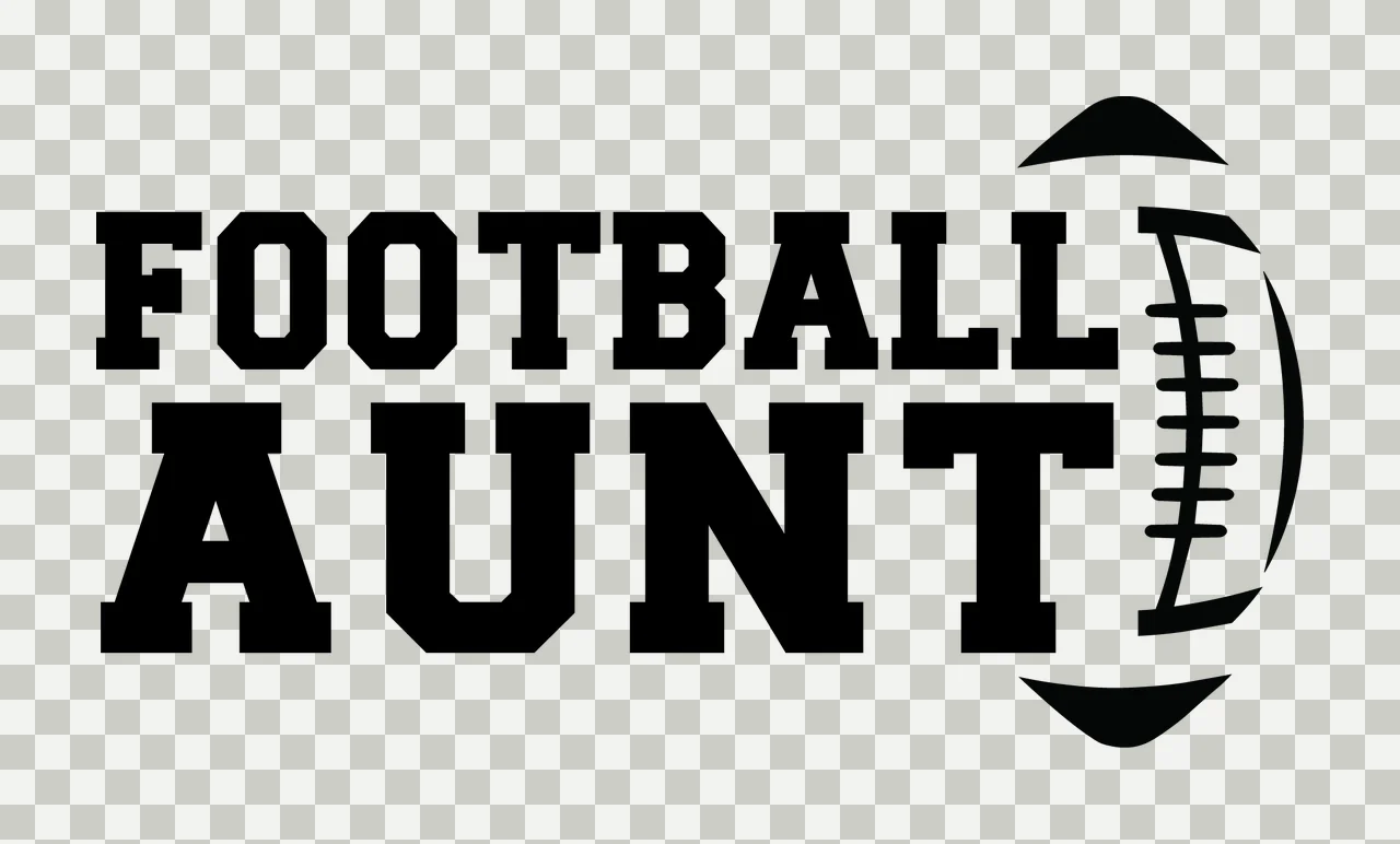 Football Aunt Text With Monochrome And Silhouette transparency and detail preview thumbnail