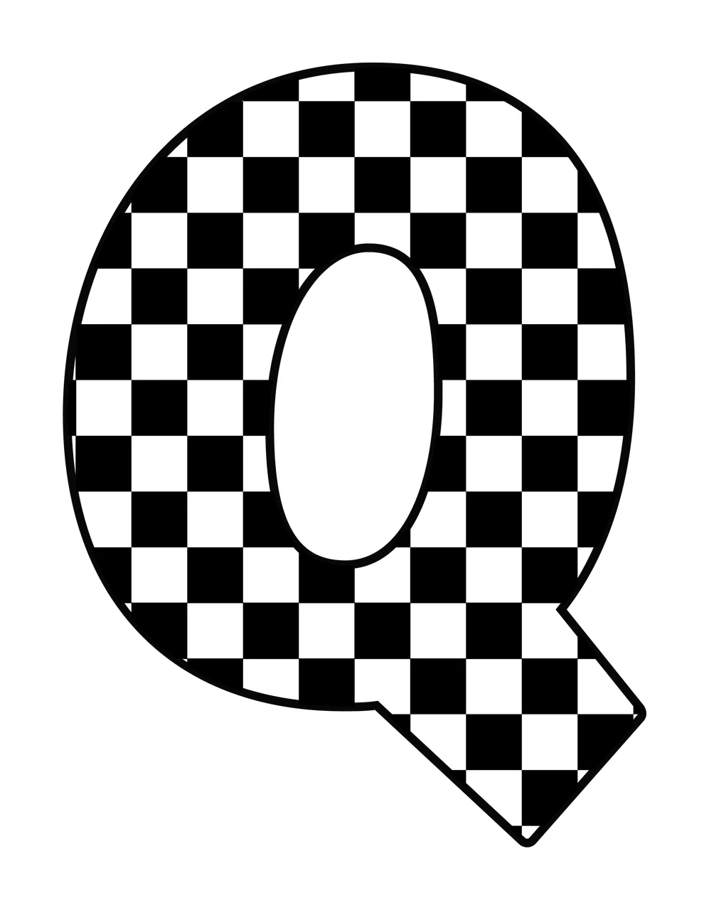 Can Glass Wrap Q Letter With Black White