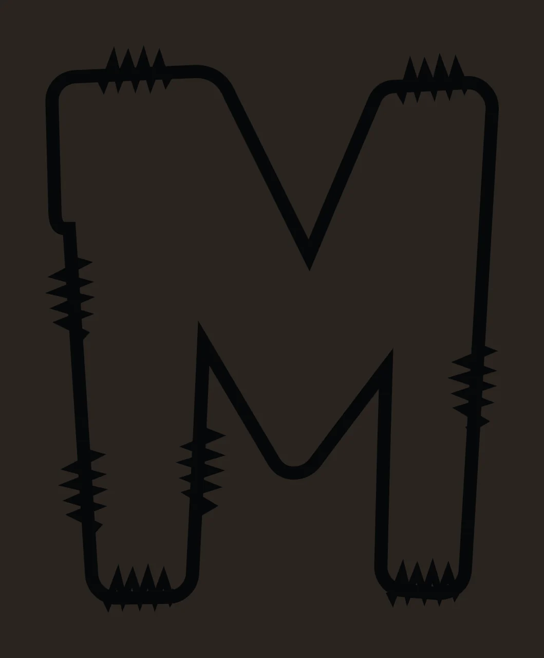 Letters Doodle Character 03 hand drawn sketch whimsical scalable contrast preview thumbnail