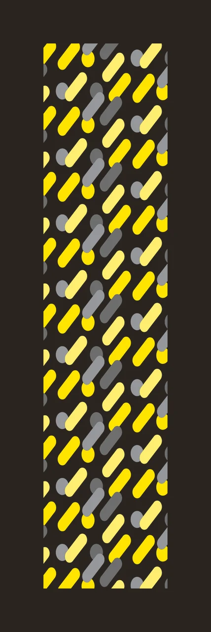 Geometric pattern Illustration with capsule shapes, pill shapes, circles and dots in yellow, light yellow and grey contrast preview thumbnail
