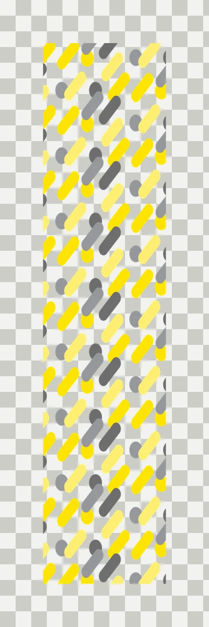 Geometric pattern Illustration with capsule shapes, pill shapes, circles and dots in yellow, light yellow and grey transparency and detail preview thumbnail