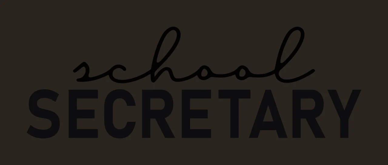School Secretary Bold Capital Letters typographic black white contrast preview thumbnail