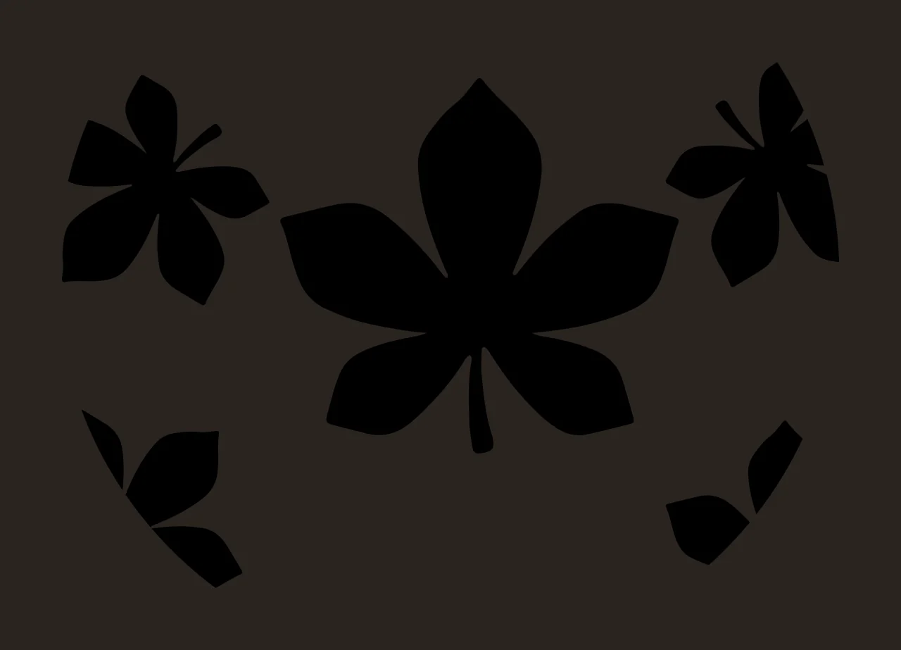 Keychain Black Circle With Leaf Silhouettes minimalist white contrast preview thumbnail