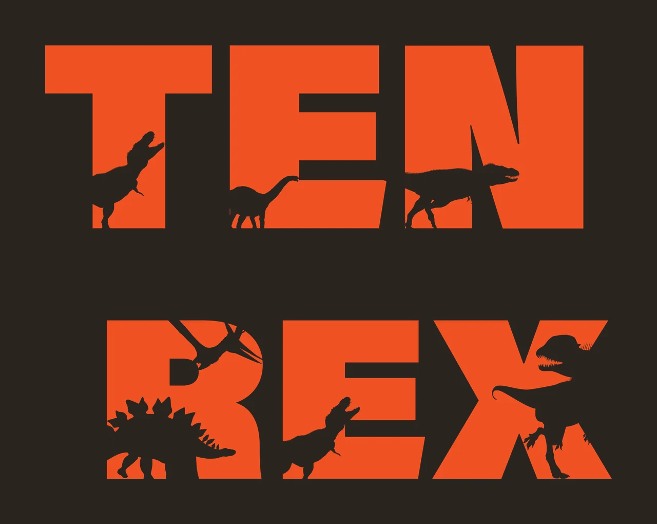 Dinosaur Ten Rex Text With Silhouettes typography dinosaurs contrast preview thumbnail