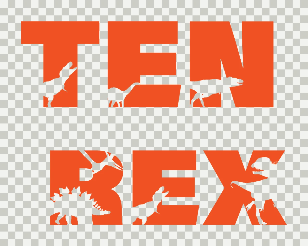 Dinosaur Ten Rex Text With Silhouettes typography dinosaurs transparency and detail preview thumbnail