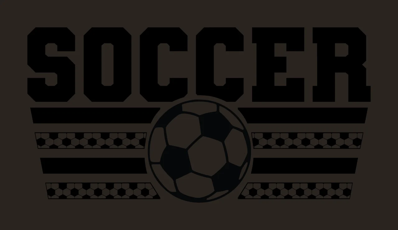 Soccer Text With Ball Graphic stripes bold typography black contrast preview thumbnail