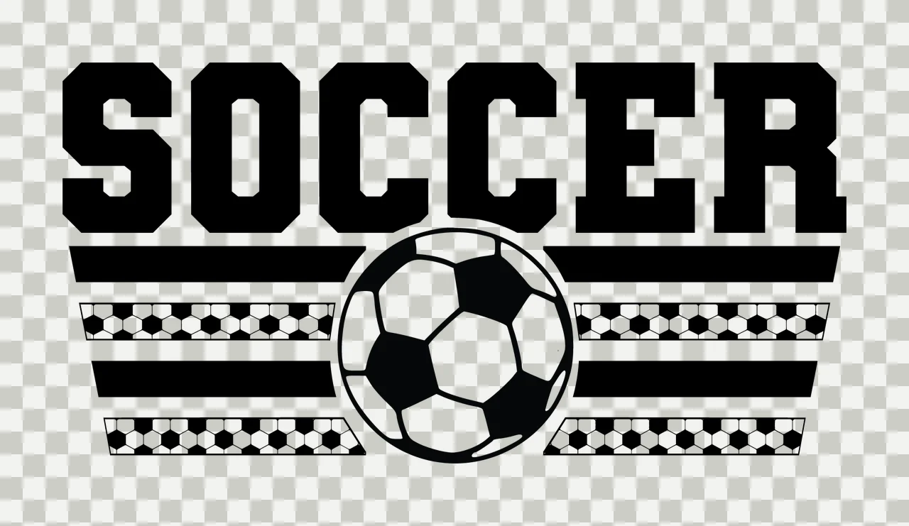 Soccer Text With Ball Graphic stripes bold typography black transparency and detail preview thumbnail
