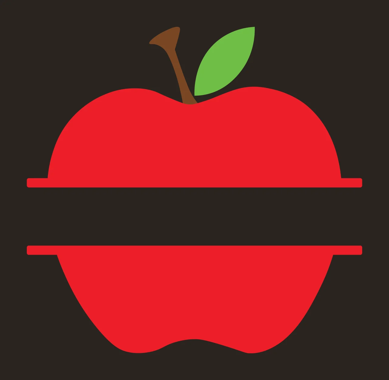 Apple Framing With Leaf And Stem In Red contrast preview thumbnail