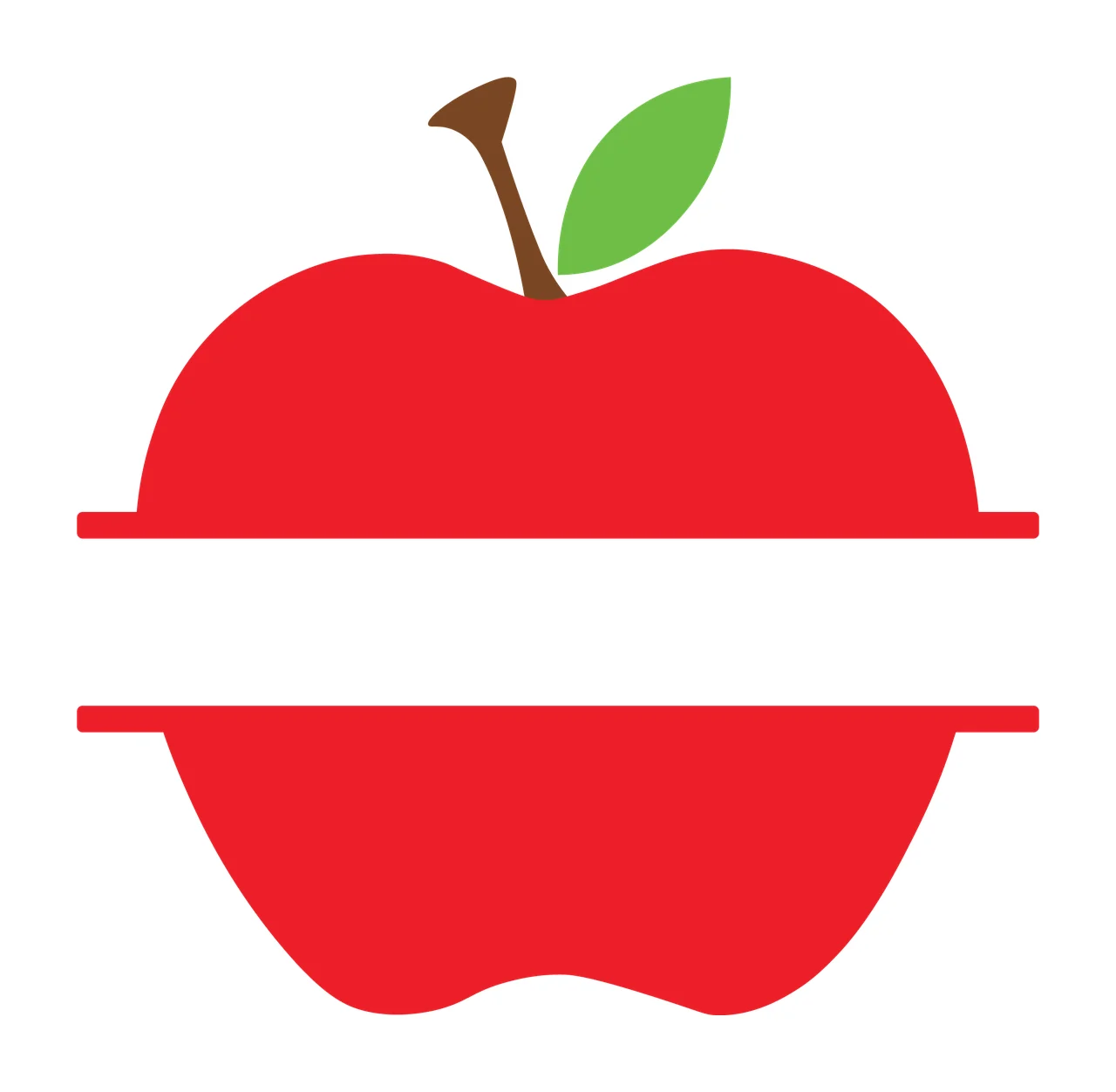 Apple Framing With Leaf And Stem In Red
