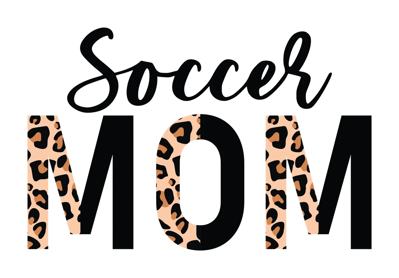 Soccer Mom Leopard Lettering With Print typography pattern