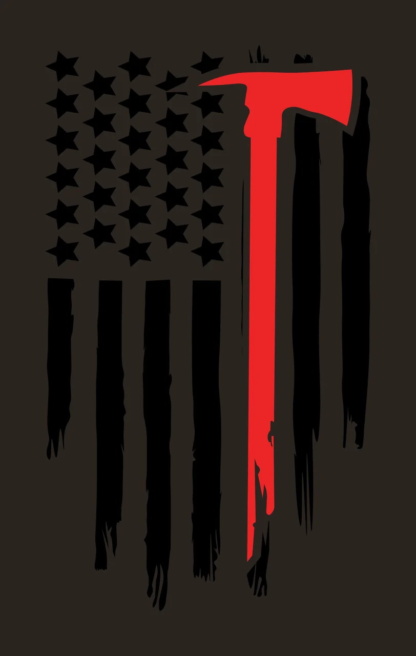 Flag American With Integrated Fire Axe star stripe distressed contrast preview thumbnail