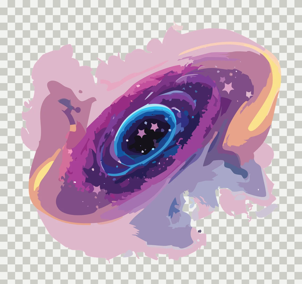 Space Swirling Galaxy Silhouette Graphic Element spiraling transparency and detail preview thumbnail