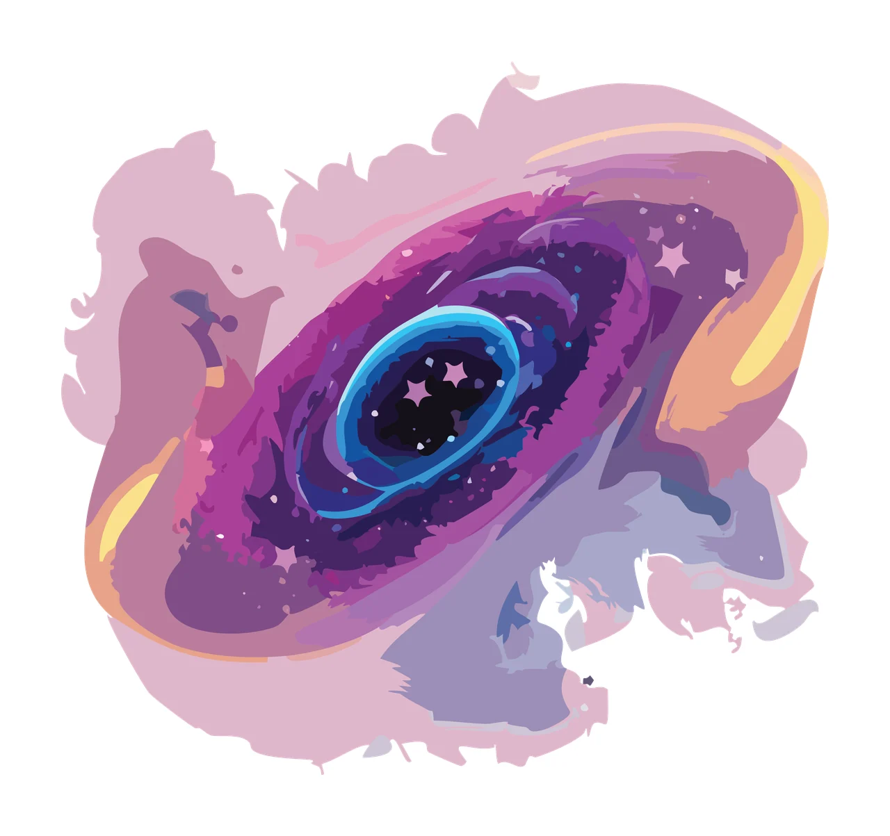 Space Swirling Galaxy Silhouette Graphic Element spiraling