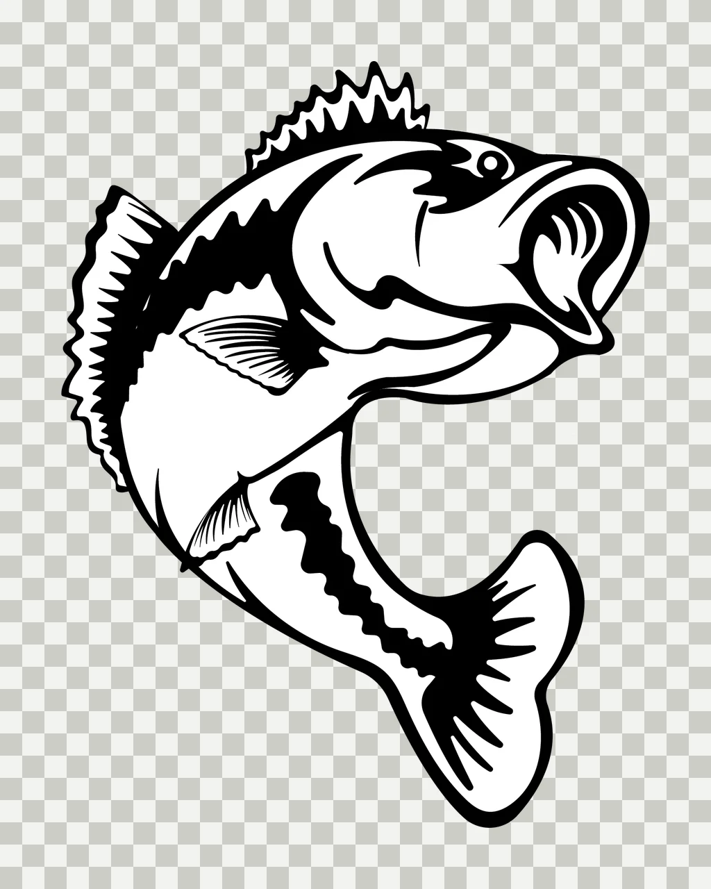 Fish Jumping Silhouette Simple Graphic black aquatic nature transparency and detail preview thumbnail