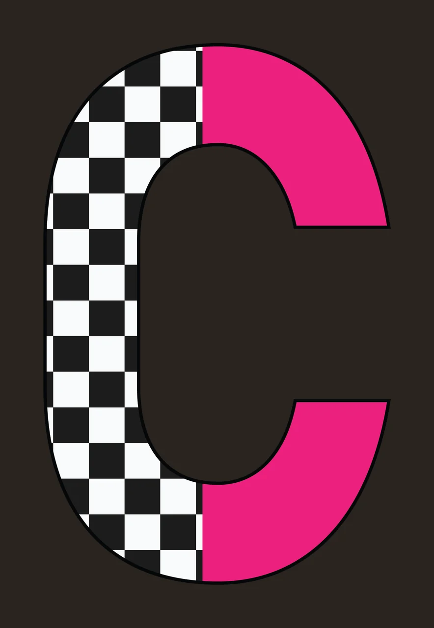 Can Glass Wrap C Letter Patterned With Checkered contrast preview thumbnail