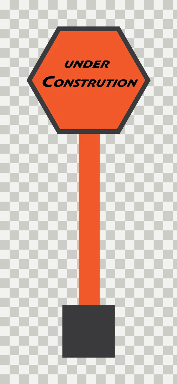 Simple Black Hexagonal Shape On A Long Vertical sign Standing transparency and detail preview thumbnail