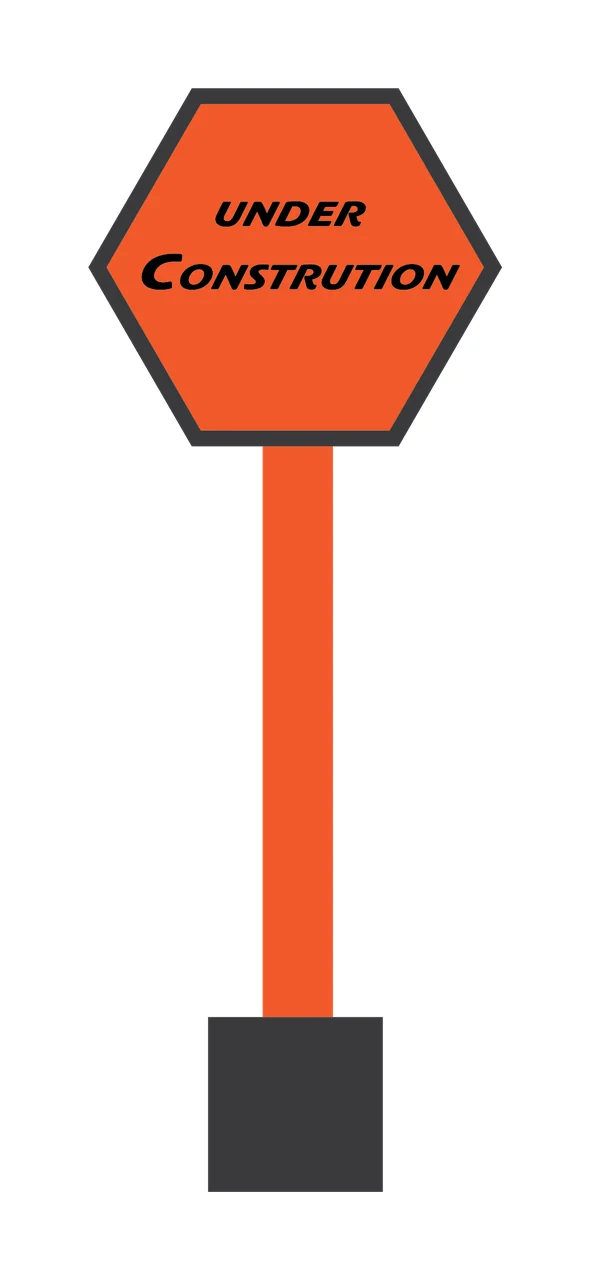 Simple Black Hexagonal Shape On A Long Vertical sign Standing
