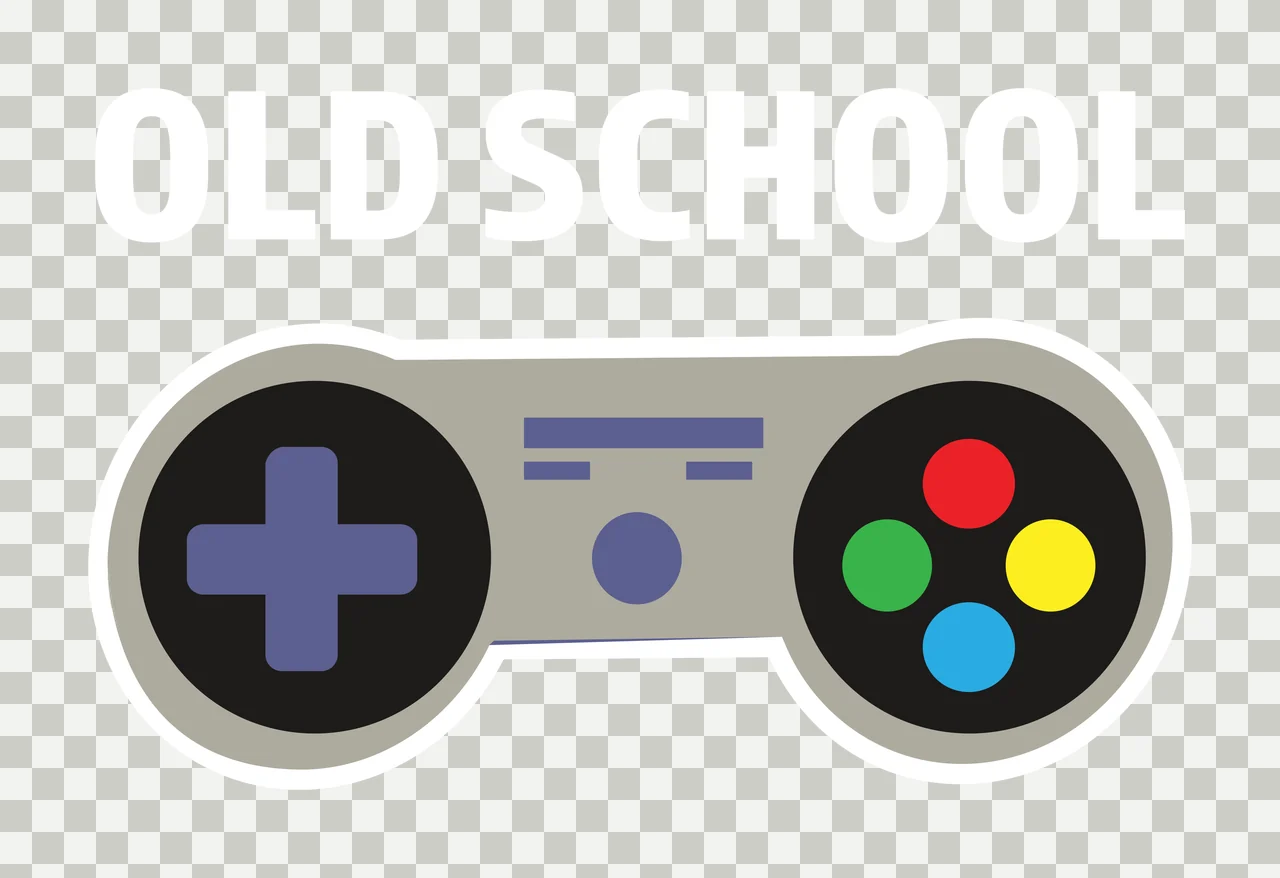 Old School Text Graphic With The Words and game controller transparency and detail preview thumbnail