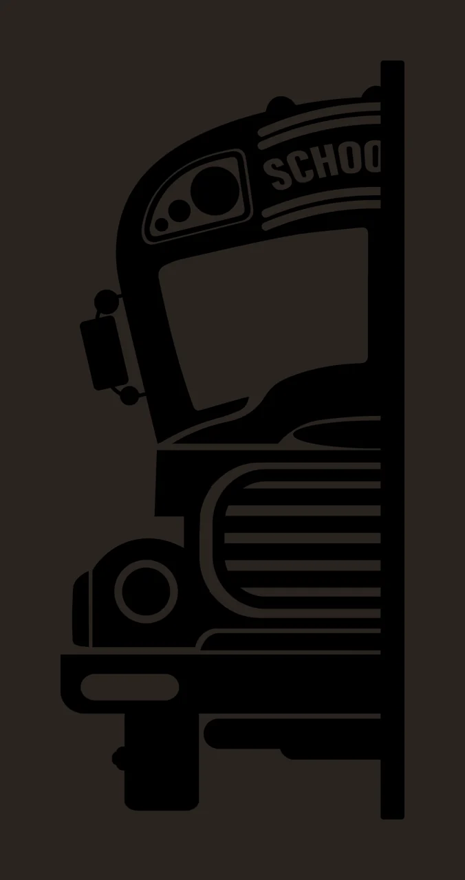 School Bus With Headlight And Window In Black contrast preview thumbnail