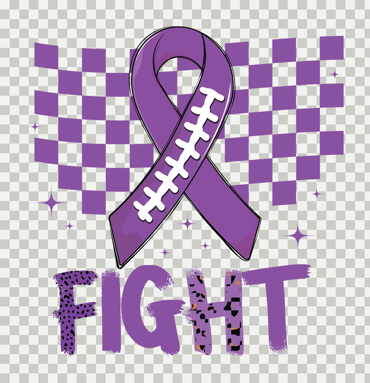 Fight Ribbon And Checkered Pattern decorated dots stars black transparency and detail preview thumbnail