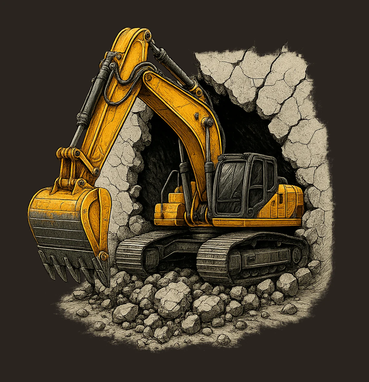 Construction Vehicle Artwork Engineering Art High Quality contrast preview thumbnail