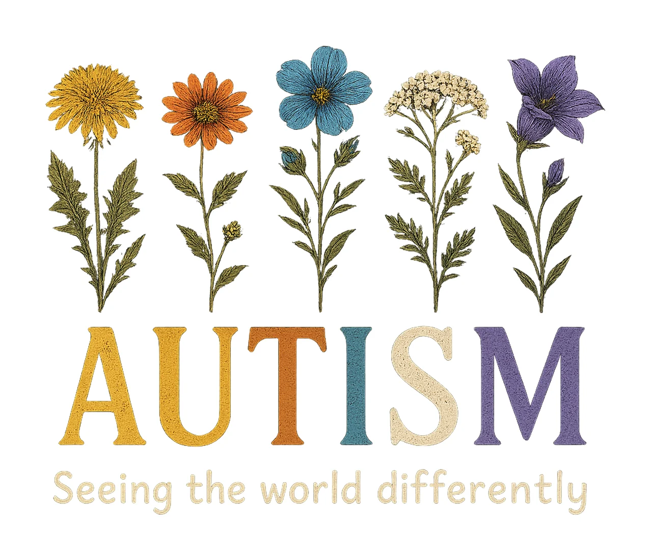 Autism Awareness Wildflowers Seeing the World Differently