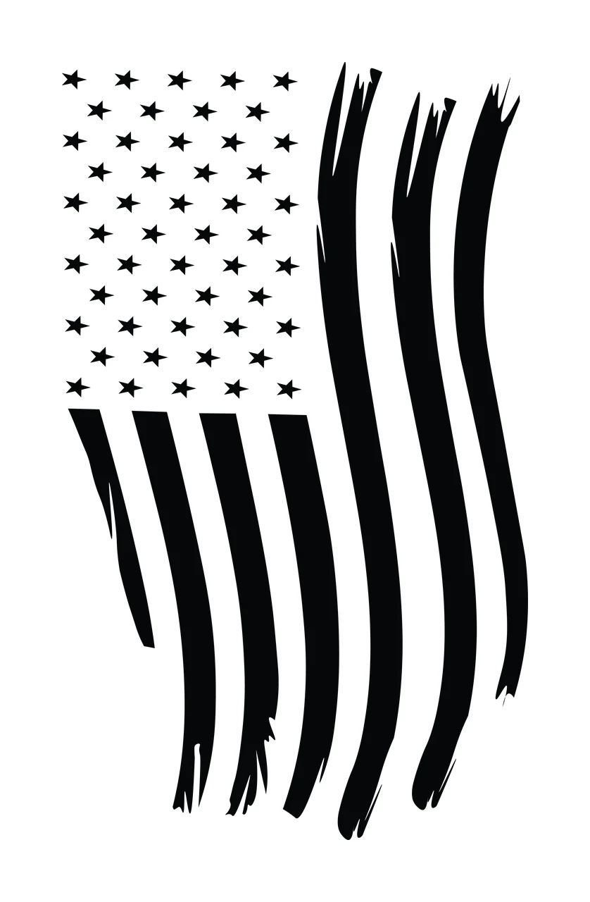 Flag Stars With Vertical Wavy Stripes waving distressed black