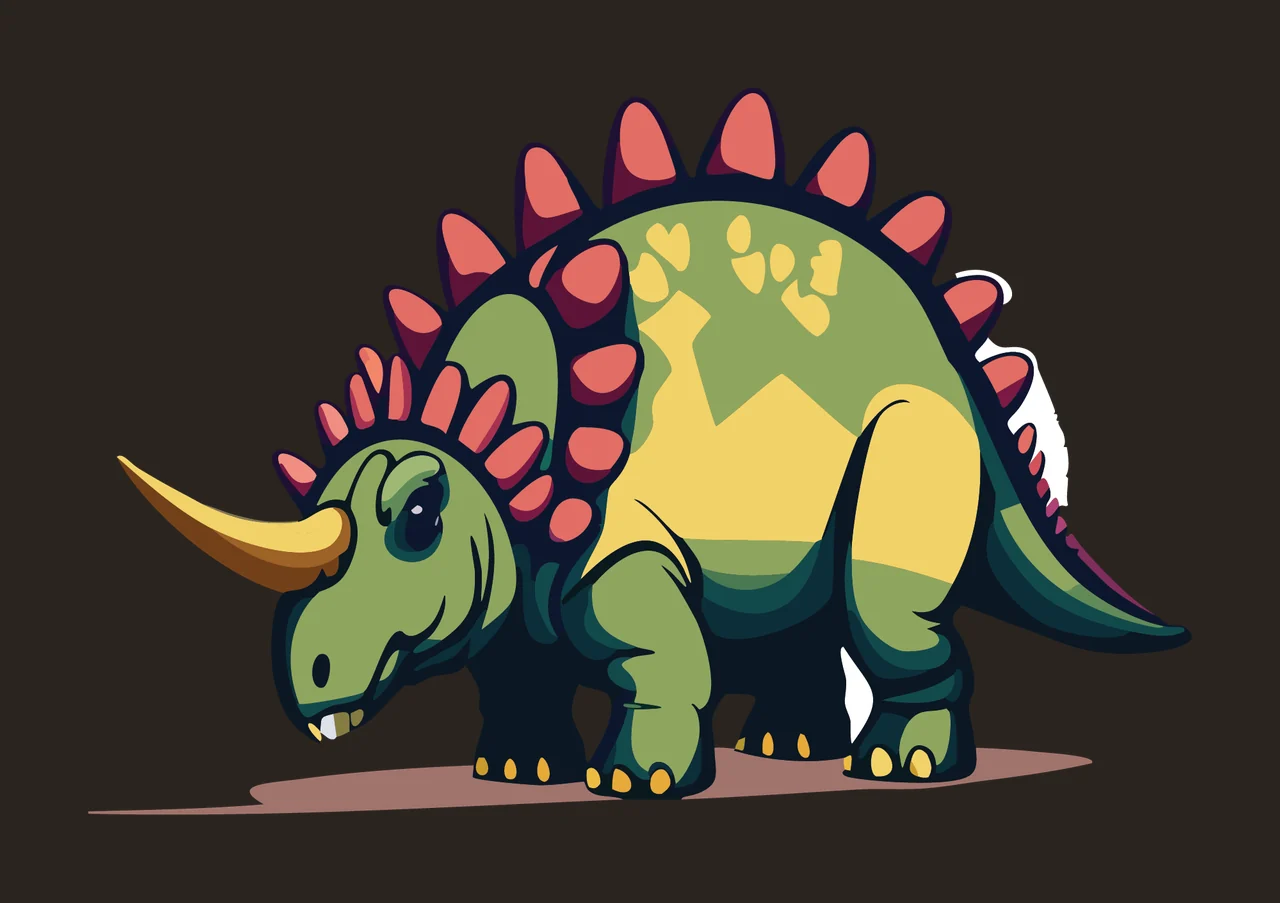Dinosaur Silhouette Standing Profile View spikes black white contrast preview thumbnail