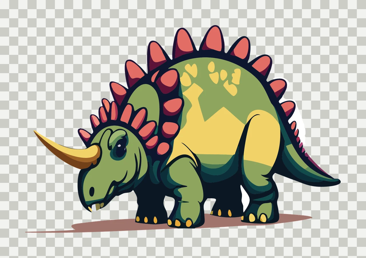 Dinosaur Silhouette Standing Profile View spikes black white transparency and detail preview thumbnail