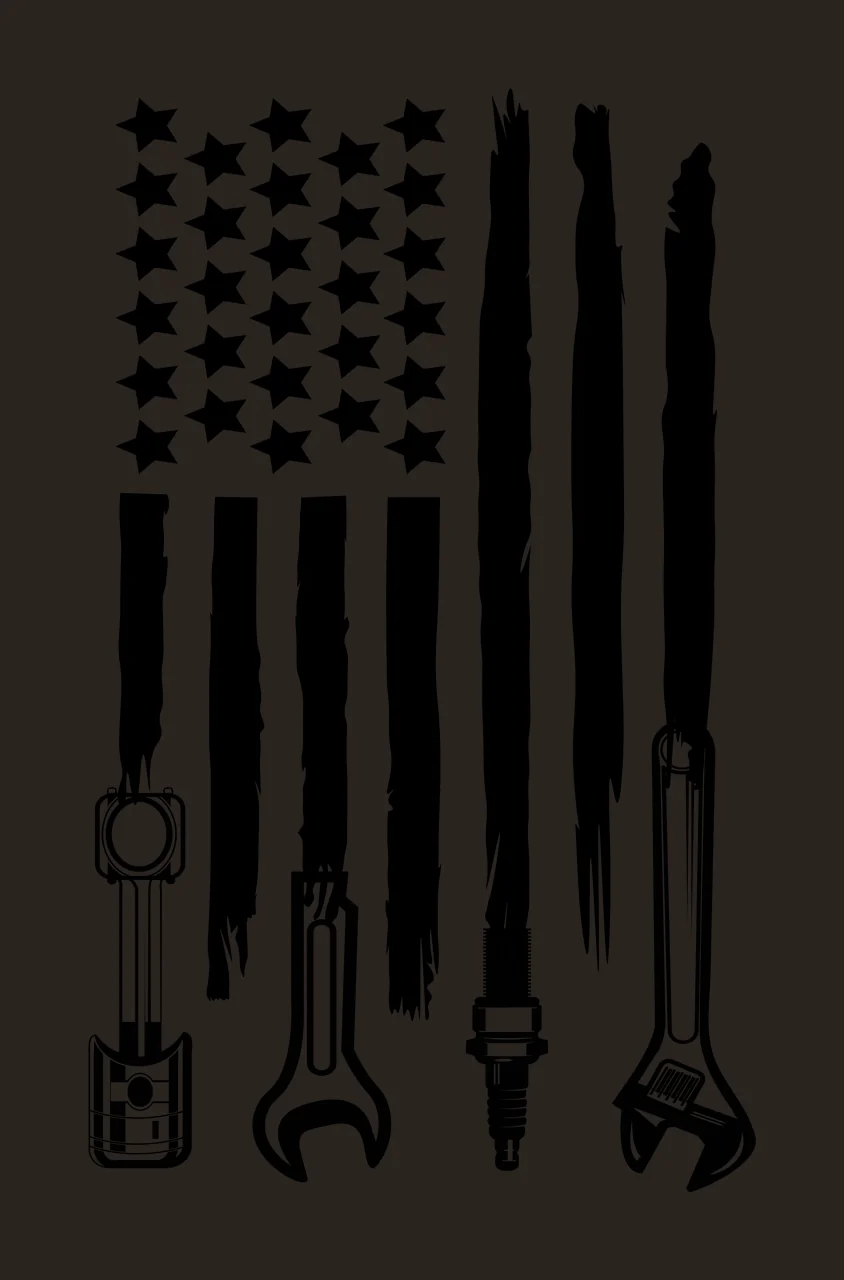 Mechanic Automotive Tool Patriotic Flag Graphic displayed stars contrast preview thumbnail