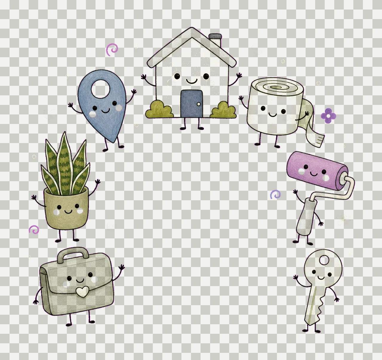 Realtor Doodle Real Estate Agent Cute Realtor Variation A transparency and detail preview thumbnail