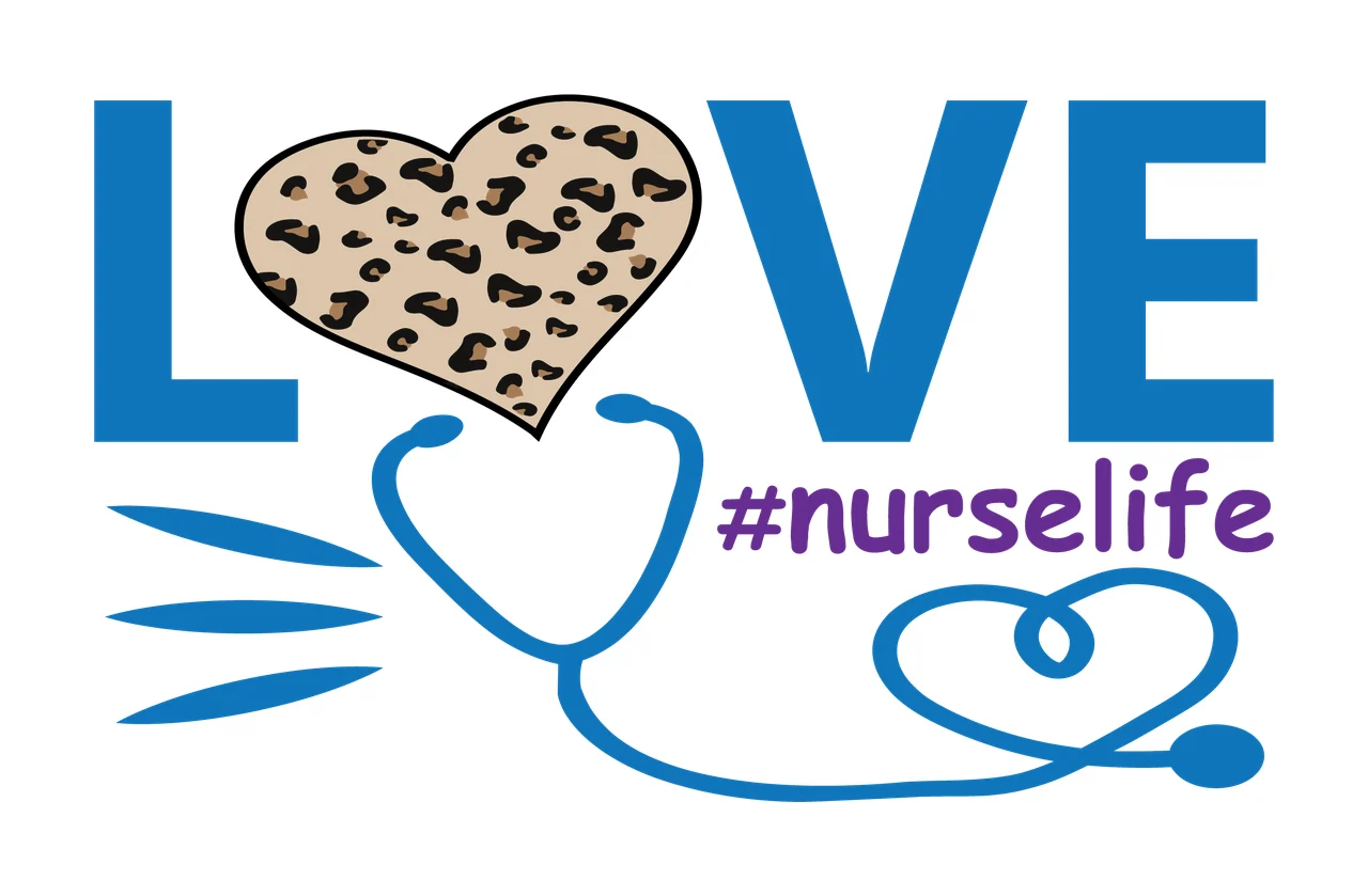 Love Nurselife Stethoscope Heart Graphic forming typography