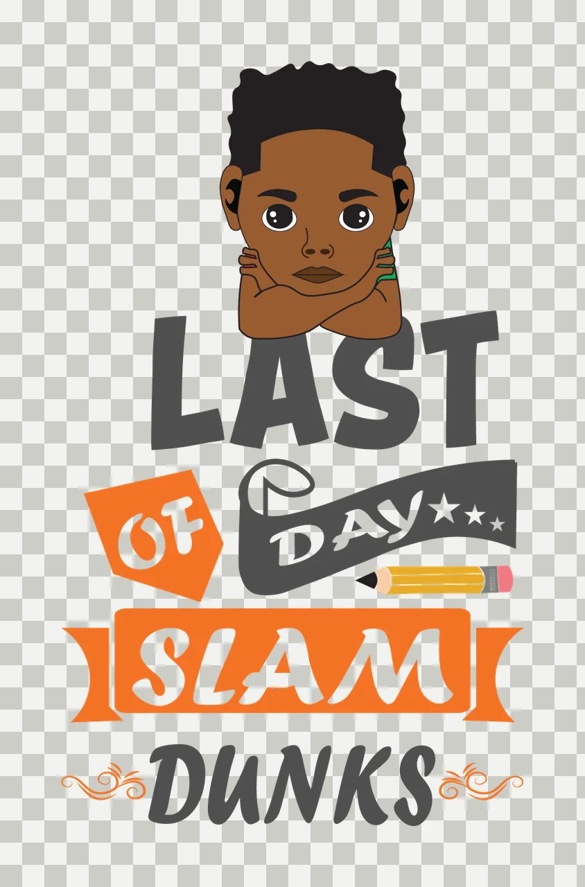 Last Of Day Slam Dunks Basketball Text design silhouette head transparency and detail preview thumbnail