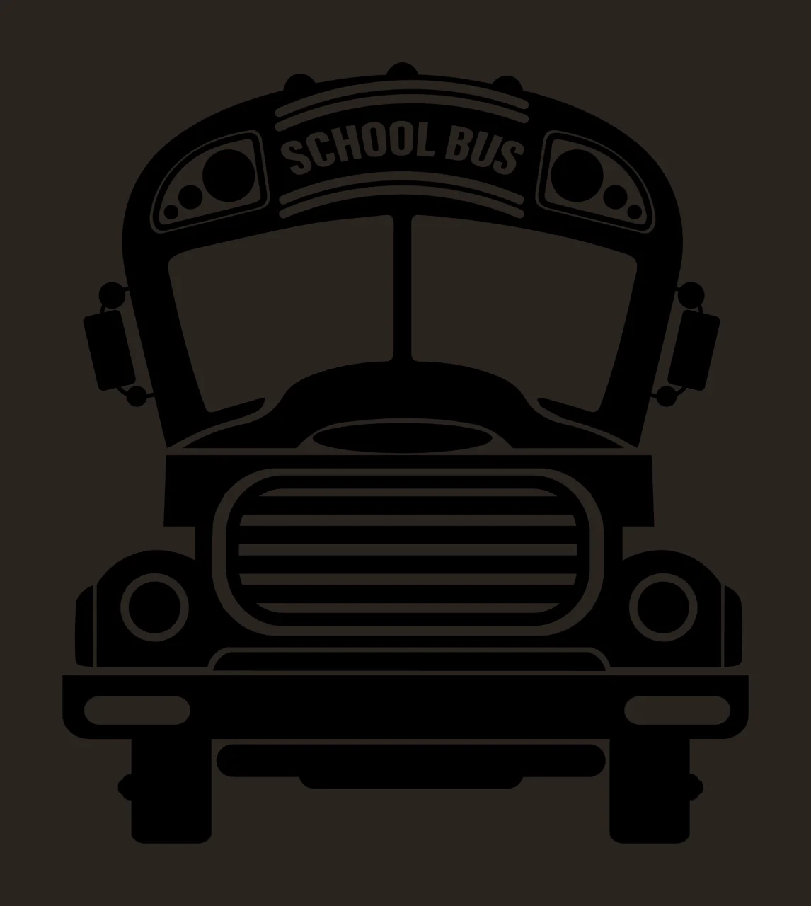 School Bus Front View Silhouette contrast preview thumbnail