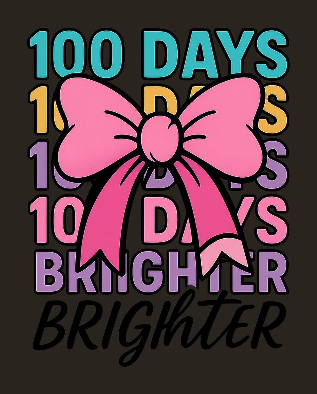 Neon 100 Days Brighter 100 Days of School Design Teacher contrast preview thumbnail