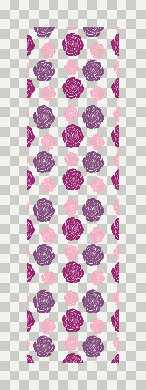 Black Rose Silhouette Grid Pattern Layout arranged white flower transparency and detail preview thumbnail
