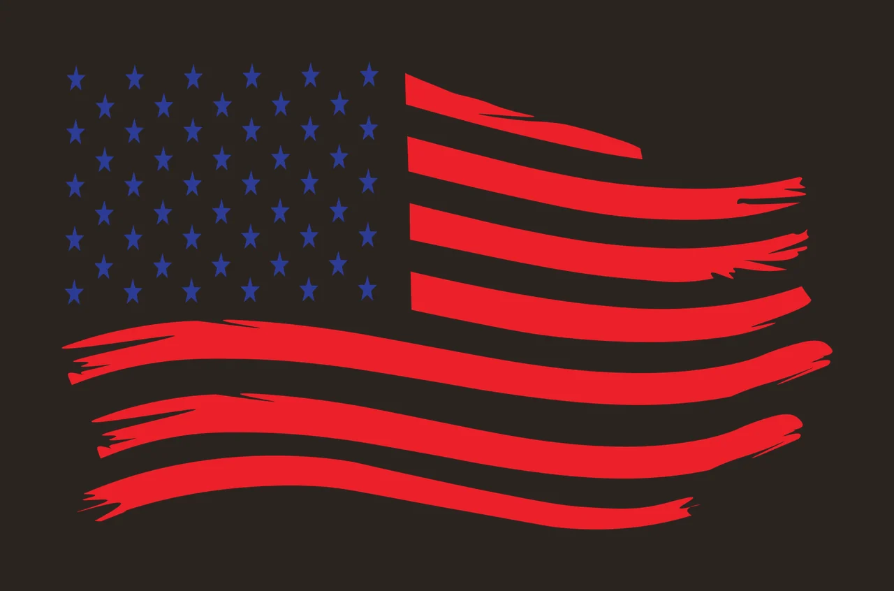 Flag American With Horizontal Brush Strokes Flowing stars stripes contrast preview thumbnail