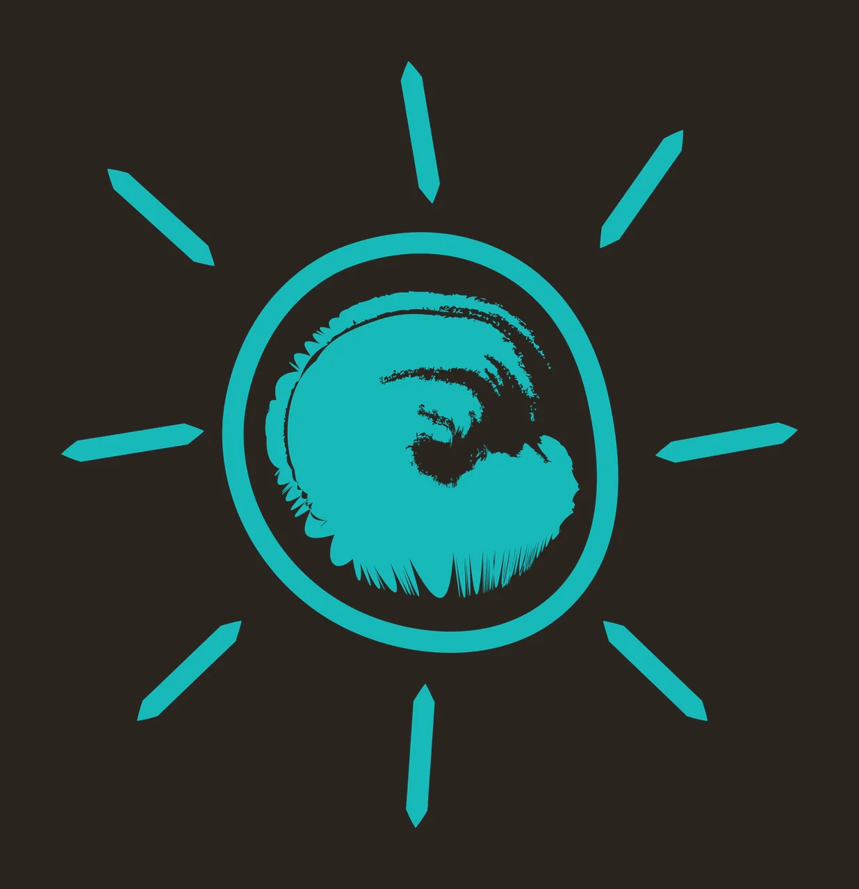 Brushstroke Sun Icon Graphic shining circle rays brushstrokes contrast preview thumbnail