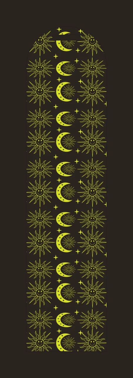 Sun And Moon Celestial Vertical Border pattern crescent star contrast preview thumbnail