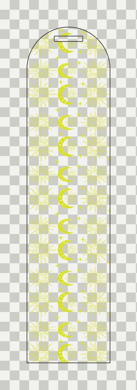 Sun And Moon Celestial Vertical Border pattern crescent star transparency and detail preview thumbnail