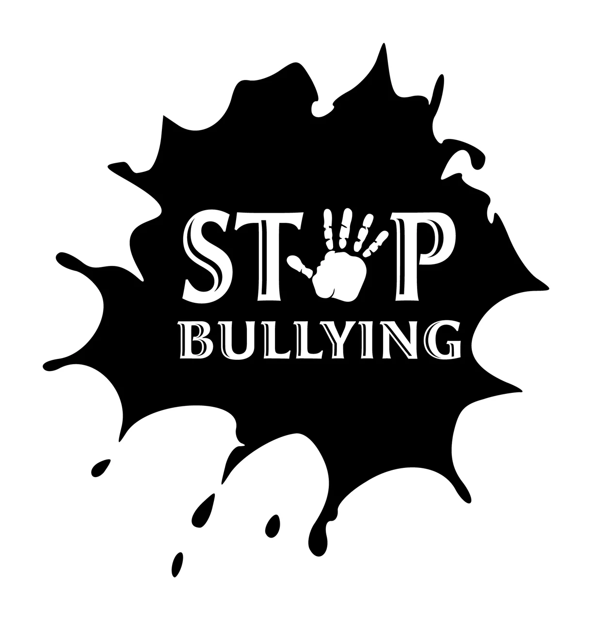 Stop Bullying Graphic With Handprint
