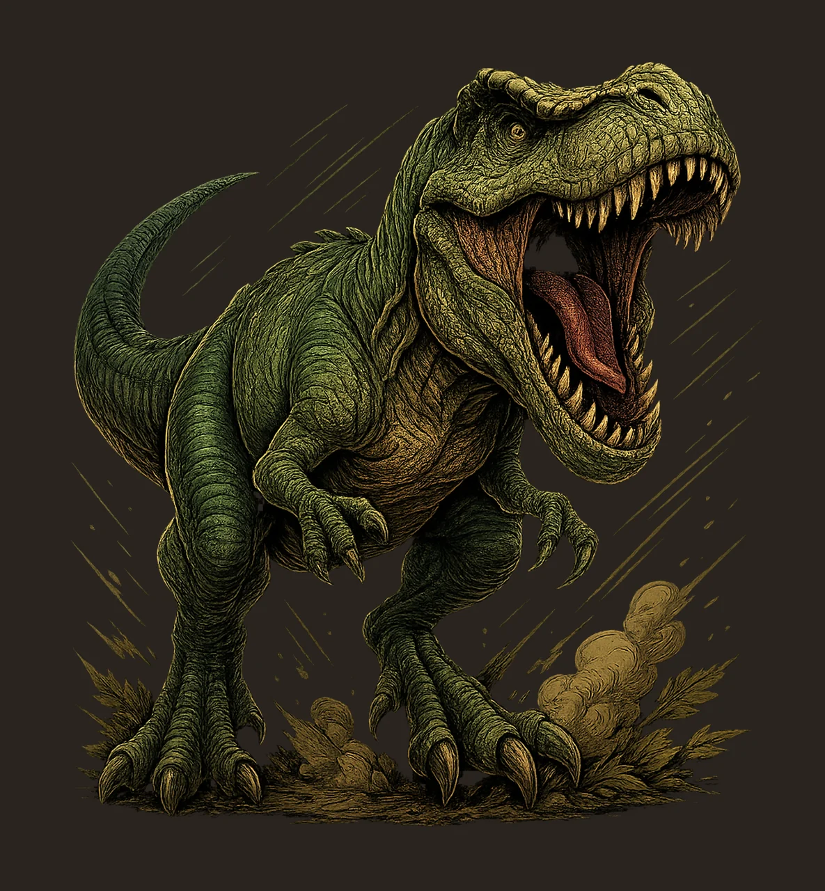 Rex Clip Art Watercolor Ferocious Dinosaur Design contrast preview thumbnail