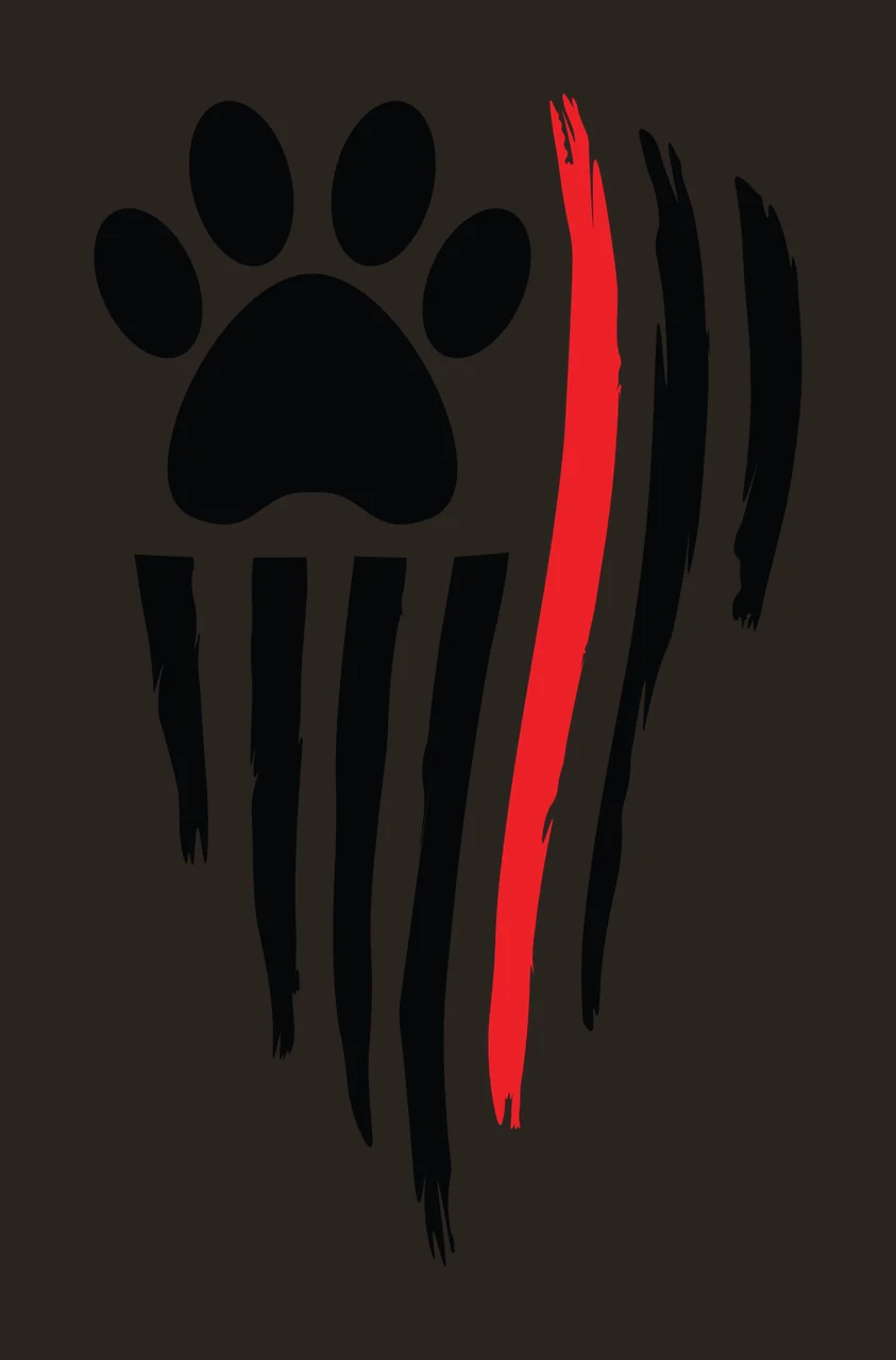 Paw Animal Print Over Vertical Distressed Brush Stroke lines contrast preview thumbnail