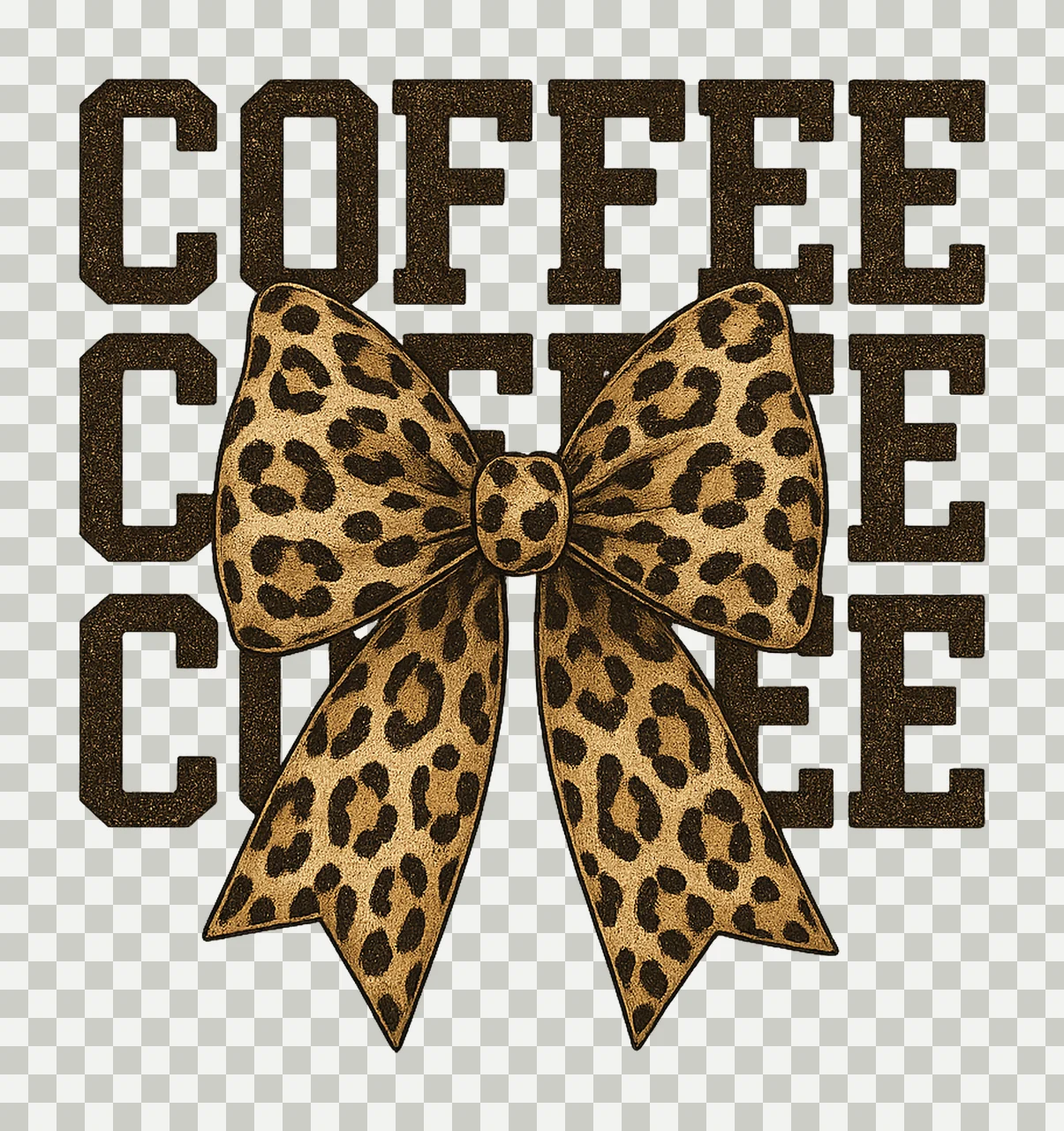 Coffee Leopard Bow Grunge Caffeine Sublimation Animal Print transparency and detail preview thumbnail