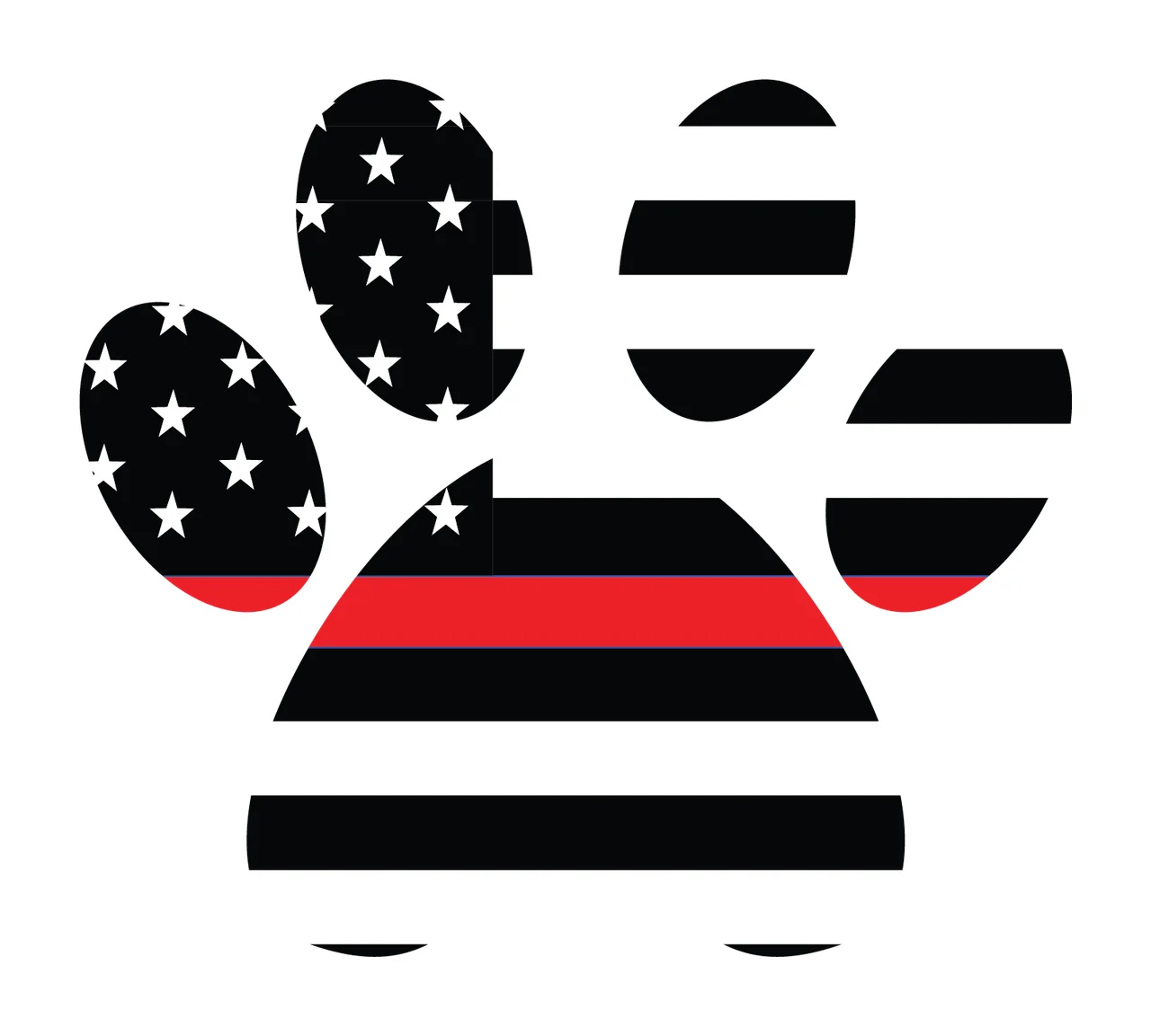 Can Glass Wrap Paw Print Flag Pattern Graphic